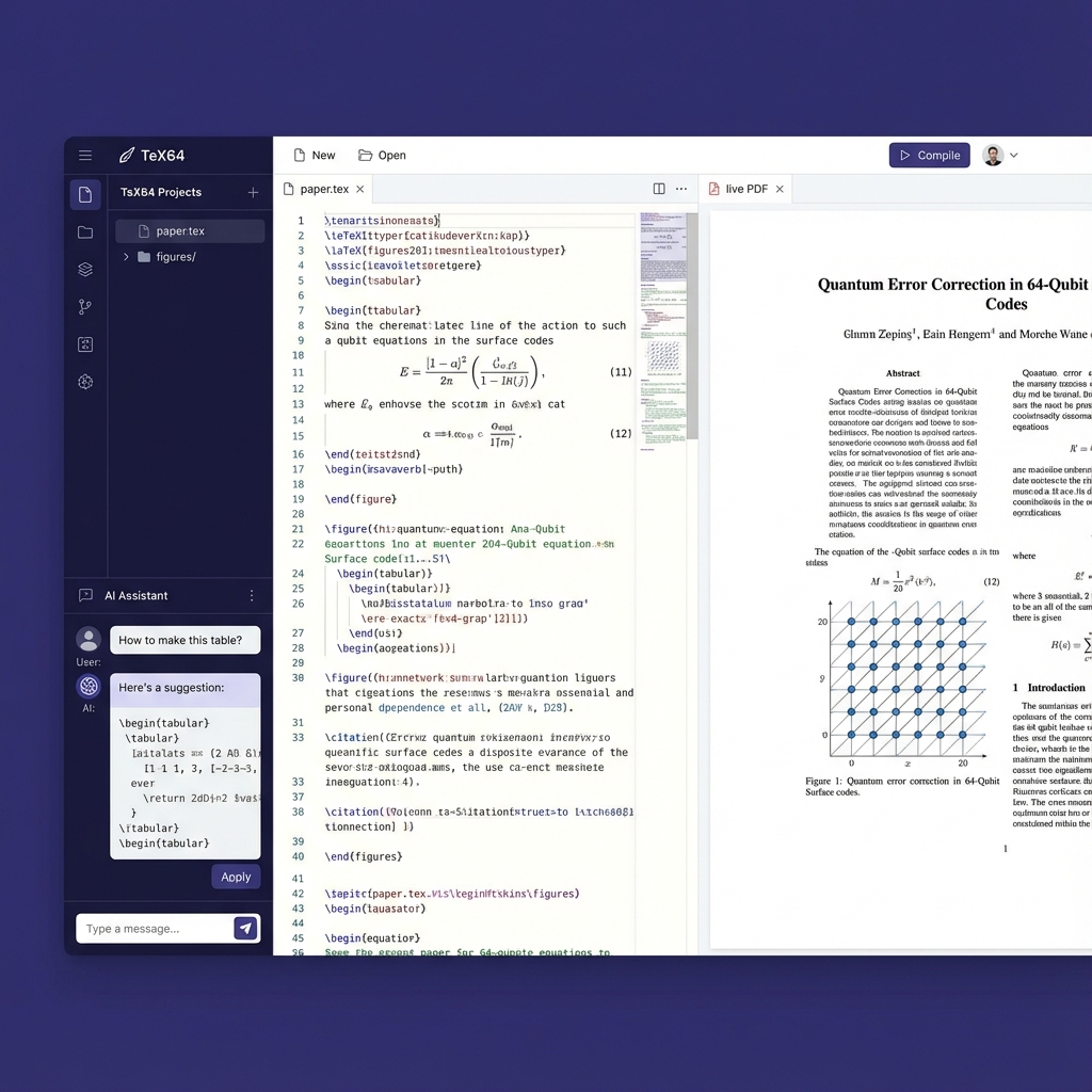 TeX64 Editor Interface